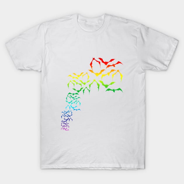 Bats in rainbow colors T-Shirt by Againstallodds68